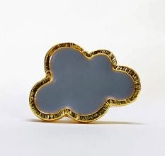 Grey Handmade Brass Cloud Knob